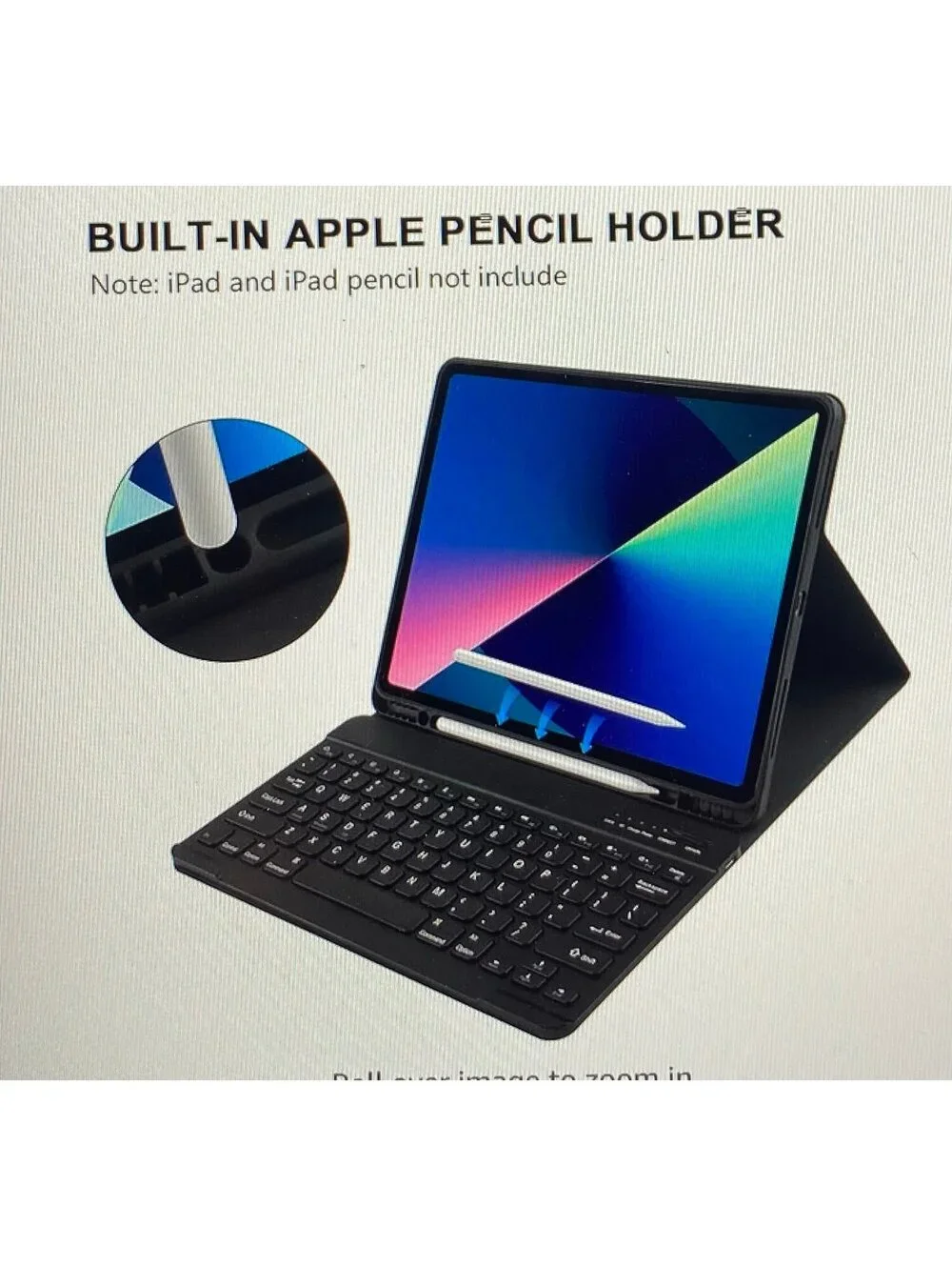 TalYanG iPad Pro 12.9 Case with Keyboard Black
